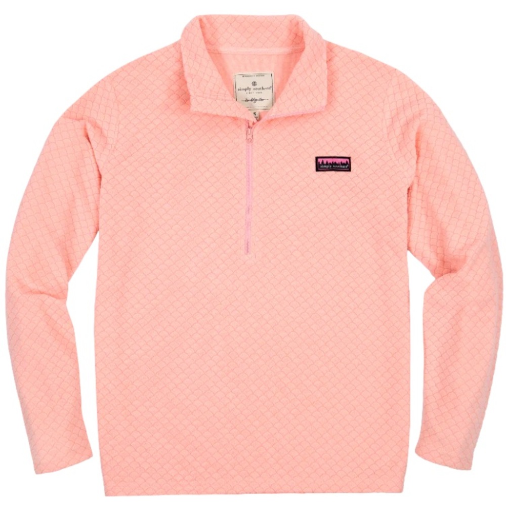 💖 Simply Southern (M) Light Pink Quarter-Zip light fabric Pullover